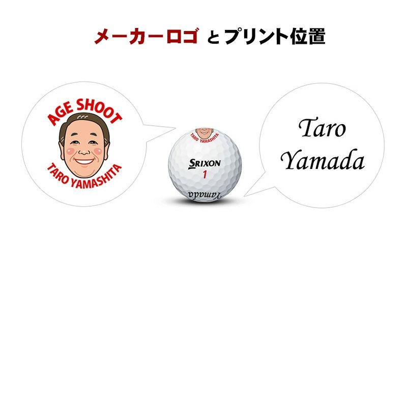 エイジシュート記念 名入れ 似顔絵 ゴルフボール